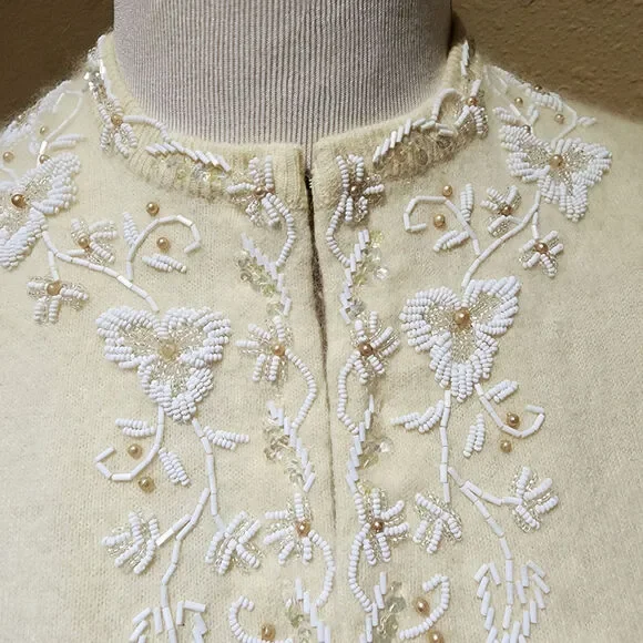 60s Vintage Cardigan Hand Beaded - Picture 2 of 12